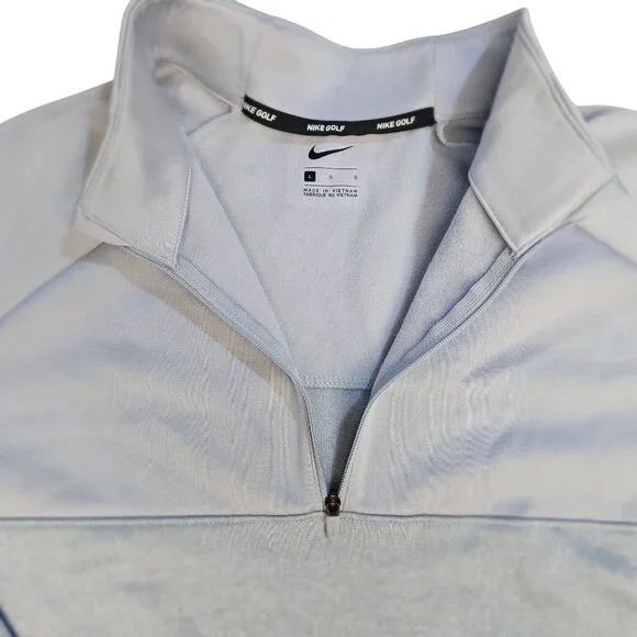 Mens Nike Golf Therma Fit Half-Zip Pullover Shirt Large Gray Lightweight Warm - Picture 5 of 14
